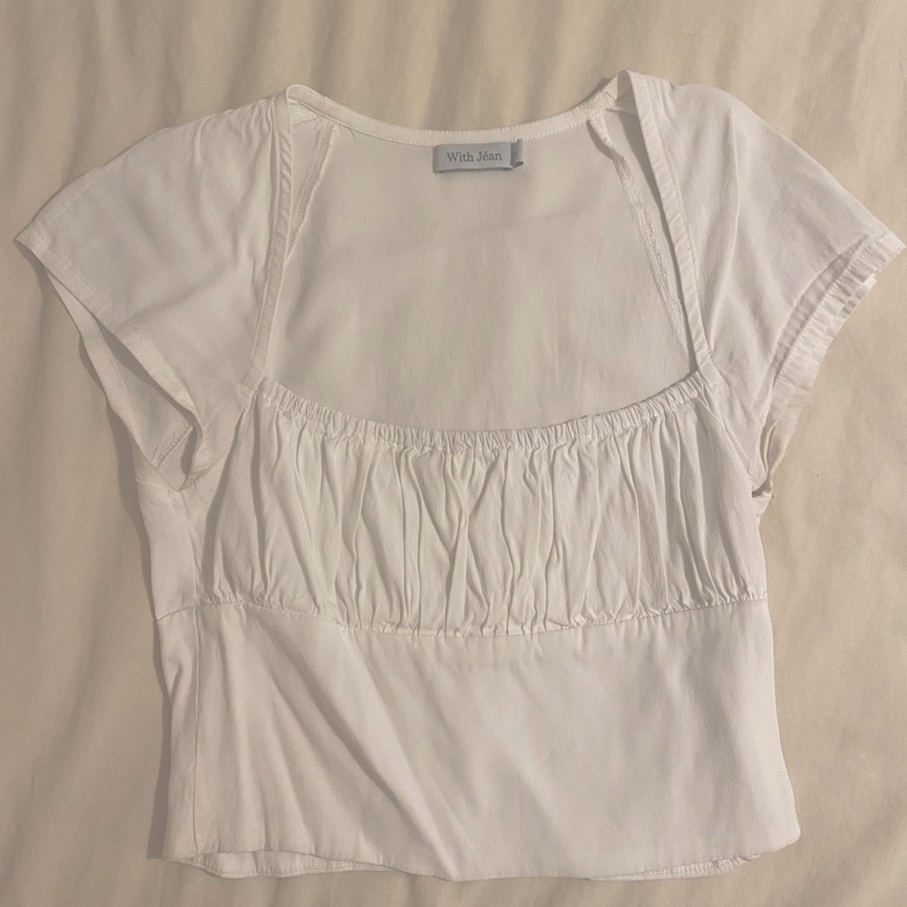 With Jéan white crop top